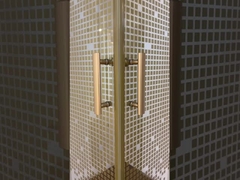 Bathroom OEM / ODM Glass Shower Cabinet With Golden Stainless Handle