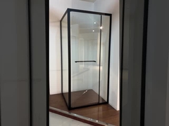 6/8mm Tempered Glass And Alum Frame Black Square Shower Enclosure Modern