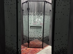 Customizable Shower Enclosure With Matt Black Profile And Printing Glass For Luxurious
