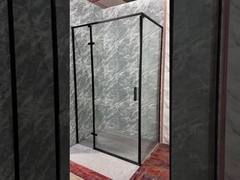 Stylish  Shower Enclosure With Black Aluminium And Clear Glass