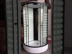 Modern Shower Pods Cabins With Printing Glass And Black Frame