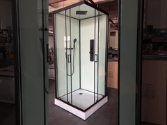 Modern Shower Room And Black Frame with tray and roof