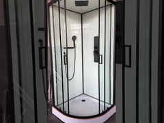 stylish sector Shower Room And Black Frame With Tray And Roof