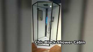See Why Choose Fashionable and concise Black paint aluminum alloy frame shower cabin