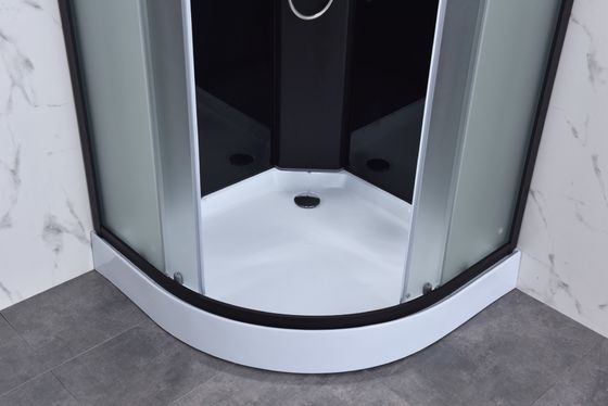 900x900x2150mm Quadrant Shower Enclosure Black 5mm