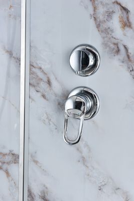 Bathroom White Quadrant Shower Enclosure Aluminum Frame