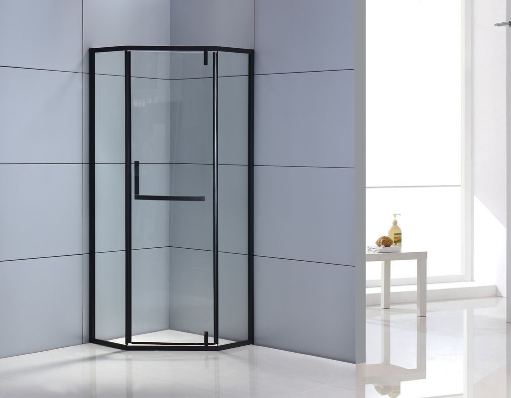 Tempered Glass Corner Quadrant Shower Enclosure Black ISO9001