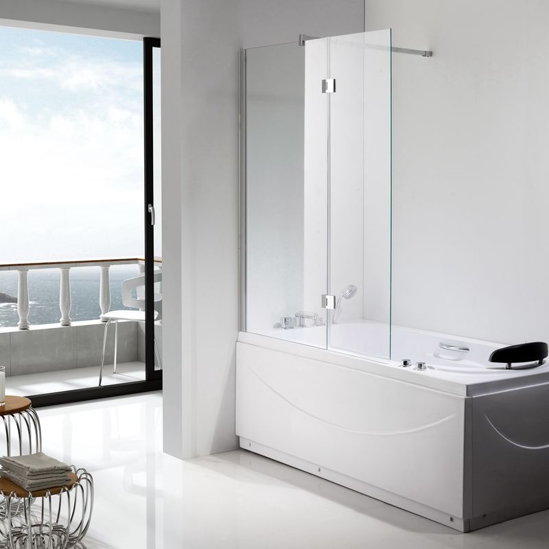 1200×1400mm Pivot Shower Screen For Bath Clear Glass
