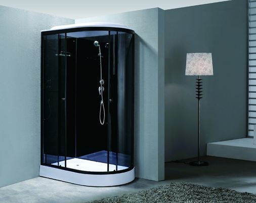 Stylish Shower Room With Matt Black And Tempered Glass For Customizable