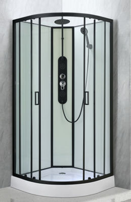 Stylish Shower Room And Black Frame With Tray And Roof For Modern
