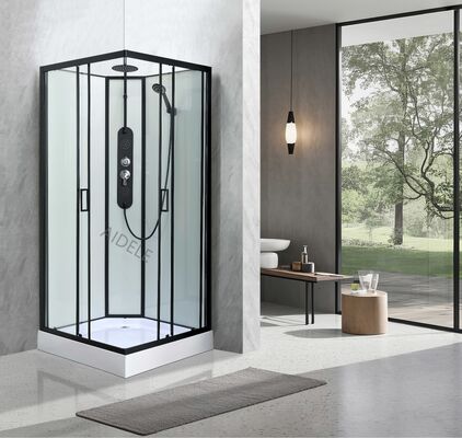 Customize Shower Room And Black Frame With Tray And Roof